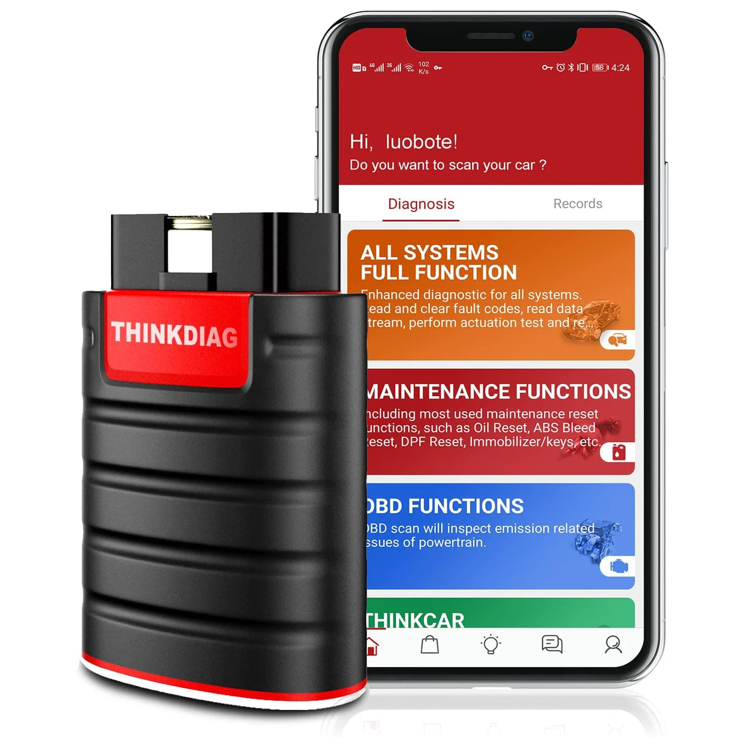 Thinkcar ThinkDiag 2024, новая версия OBD2 BT Code Reader, автомобильная всесистема ELM327, автомобильный OBD 2, автоматические диагностические инструменты