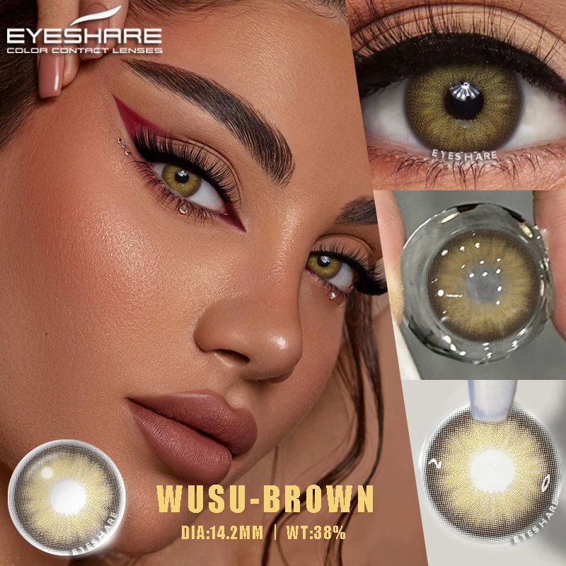 Фото EYESHARE 1 пара красивых цветных контактных линз для глаз Цветные линзы для глаз Натуральный цвет глаз Линзы Blakc Синие линзы для глаз Ежегодные №4