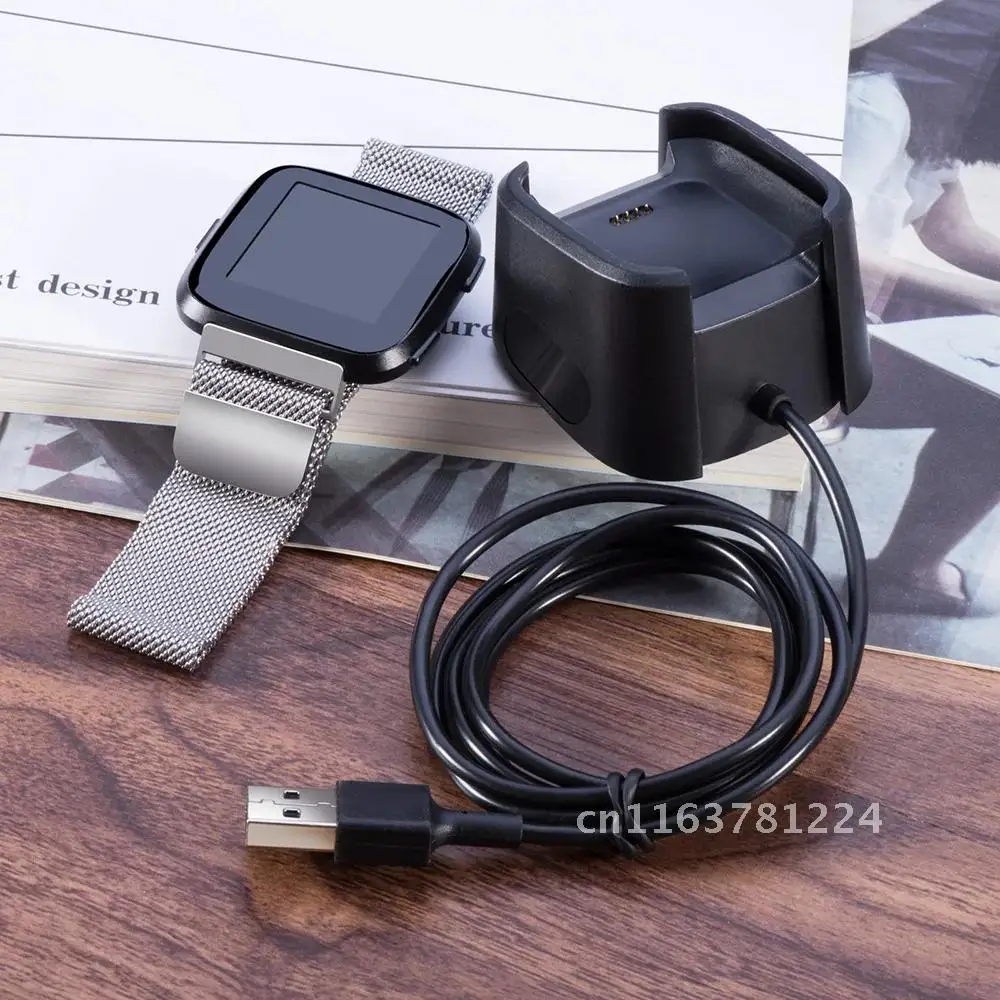 USB-кабель для зарядки, зарядная док-станция, нескользящий USB-кабель для быстрой зарядки Fitbit Versa, USB-адаптер, штепсельная вилка 1 м