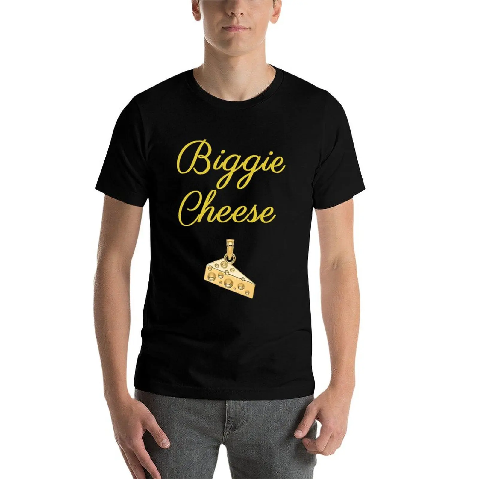 Фото Футболка Biggie Cheese le meilleur rappeur, футболки для мужчин, белые мужские футболки, футболка с рисунком №5