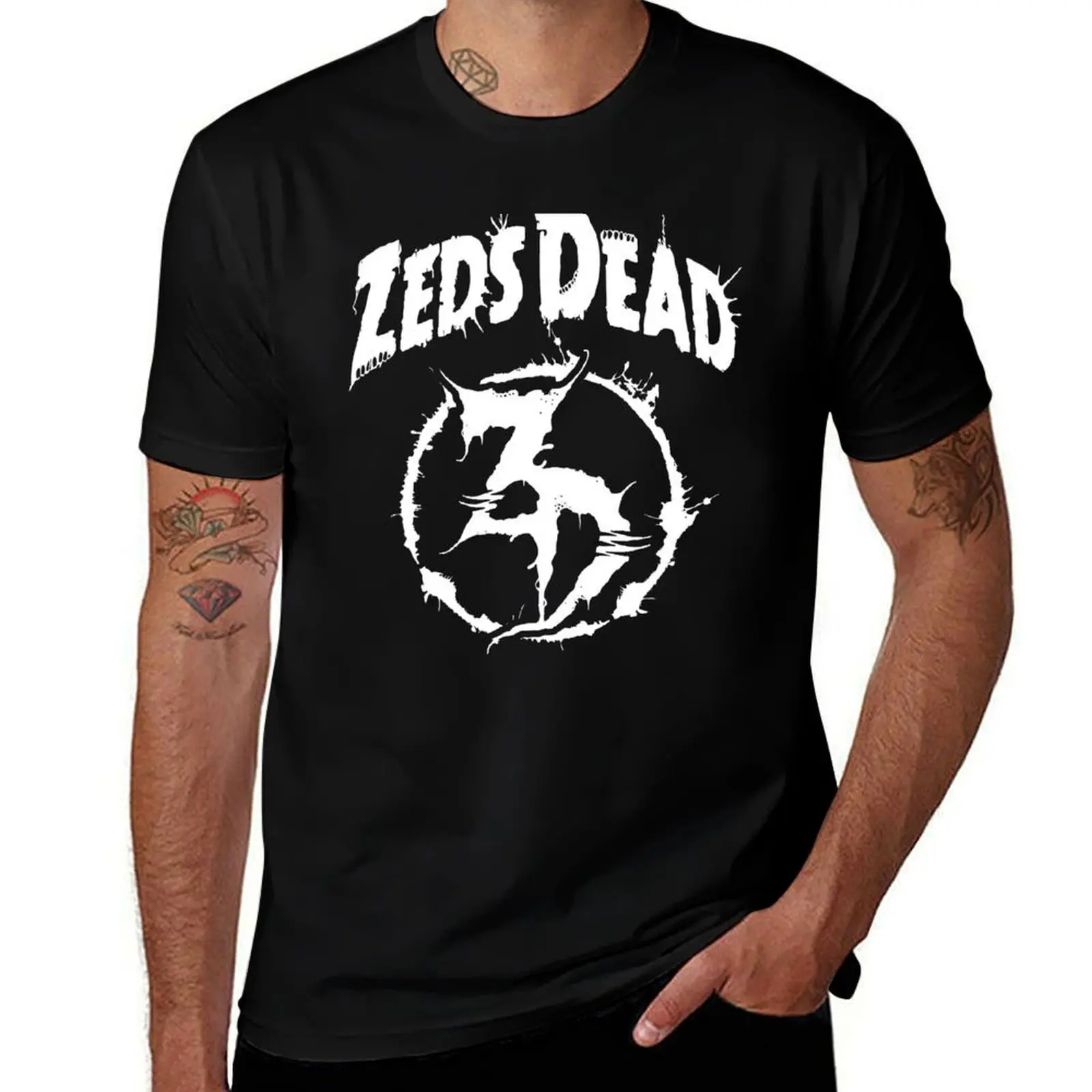 Футболка Zeds Dead, футболки для мужчин, белые футболки для мужчин, винтажная футболка с рисунком