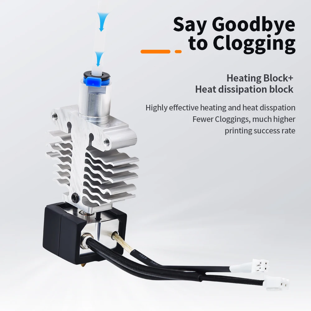 Фото Высокотемпературный комплект Hotend Ender 5 S1 Замените собранный экструдер Hot End, цельнометаллическое сопло ender-5 S1, 0,4 мм, биметаллическая горловина №4