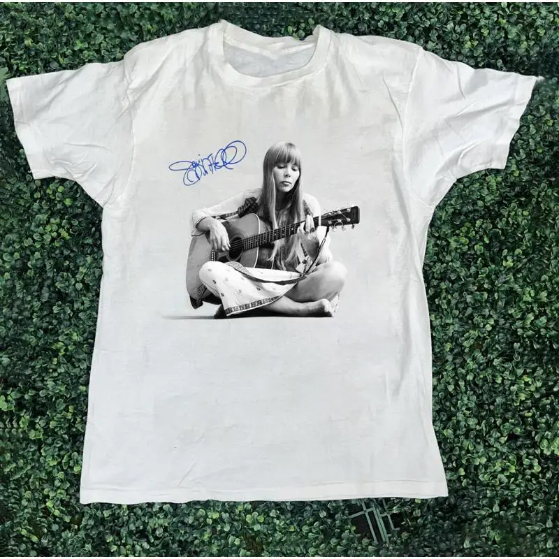 Белая футболка для взрослых Joni Mitchell Play Guitar ED312