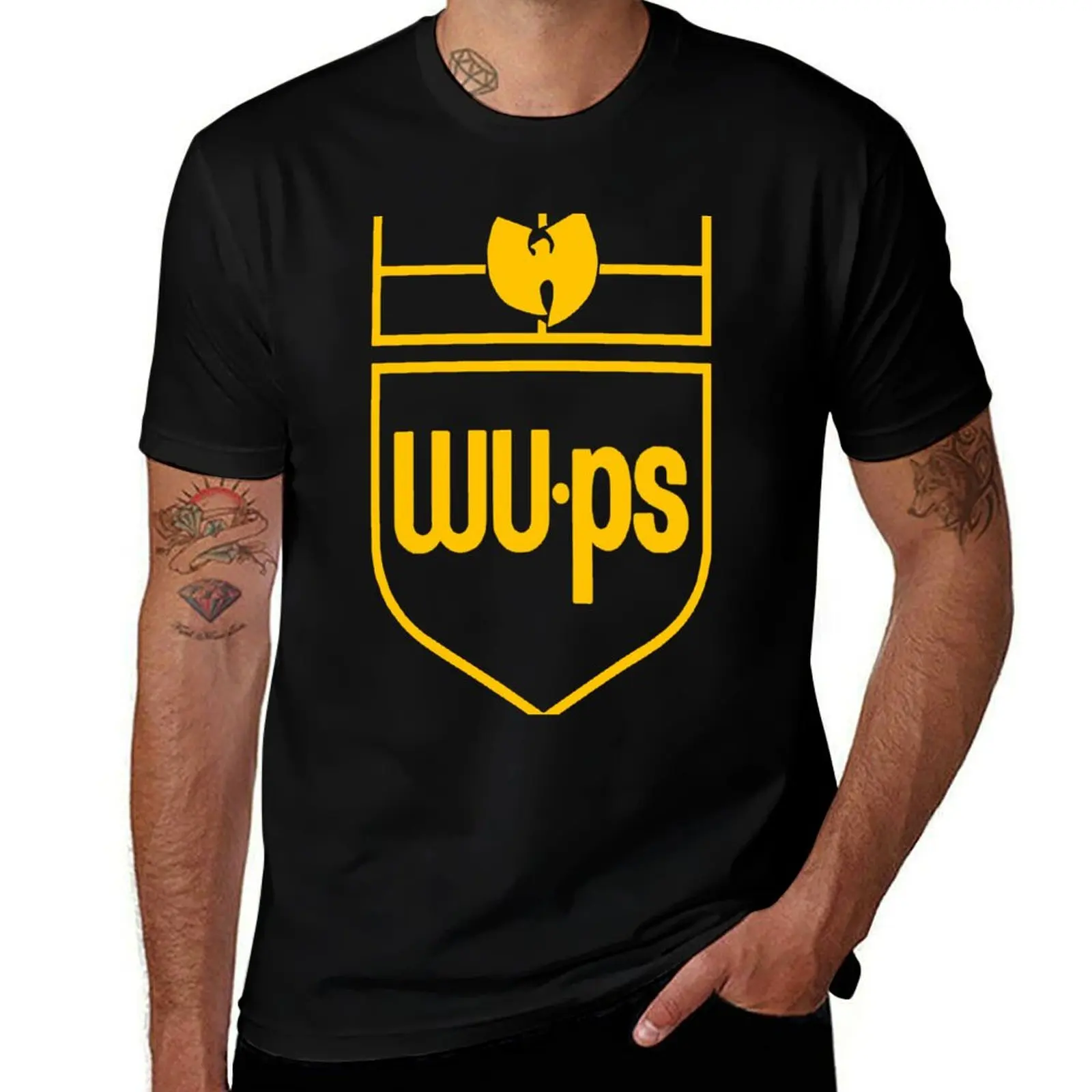 Футболка WU-PS, уличная одежда, милая одежда, новые подарки и футболки, мужские рубашки большого размера, футболка с рисунком