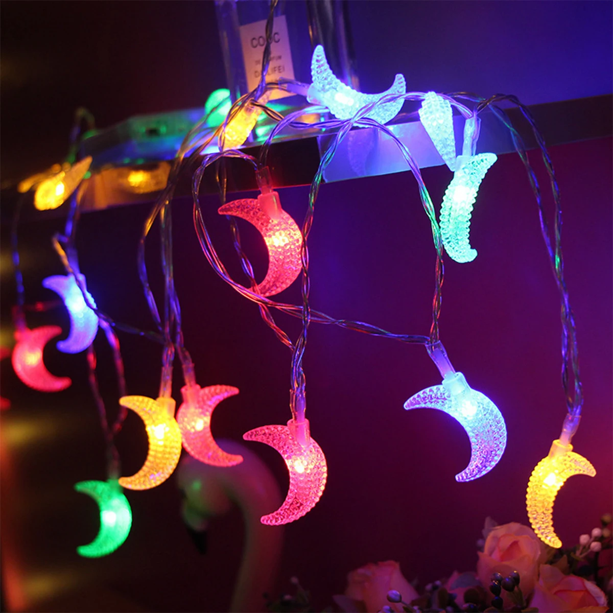 Фото 1,5/3/6 м лунные светодиодные гирлянды Eid Theme Fairy Lights Новогодние рождественские украшения Noel Navidad Гирлянда Рамадан Lights №2