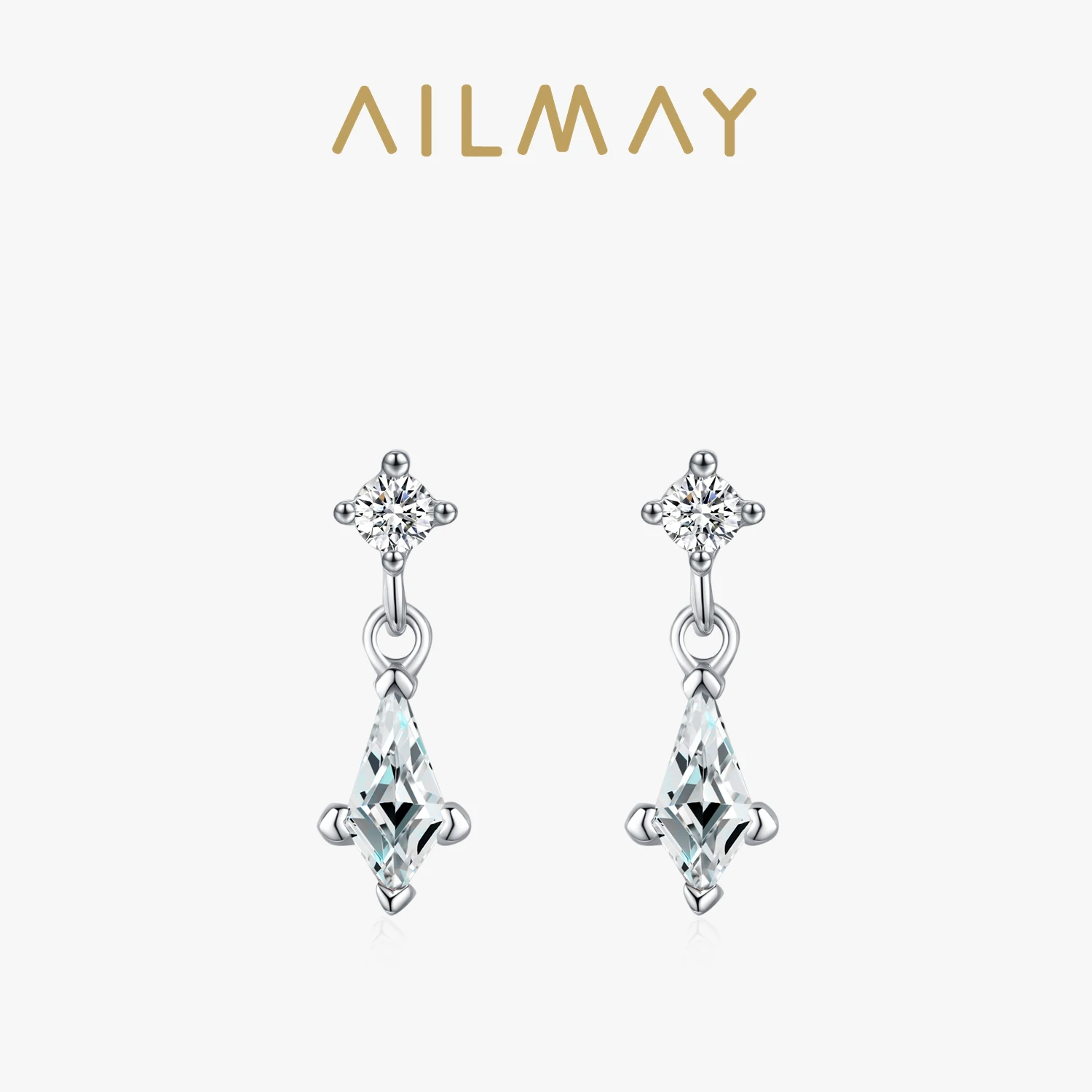 Ailmay стерлингового серебра 925, индивидуальные сверкающие воздушные змеи, циркониевые качели, серьги-гвоздики для женщин и девочек, модные вечерние украшения Ювелирные изделия