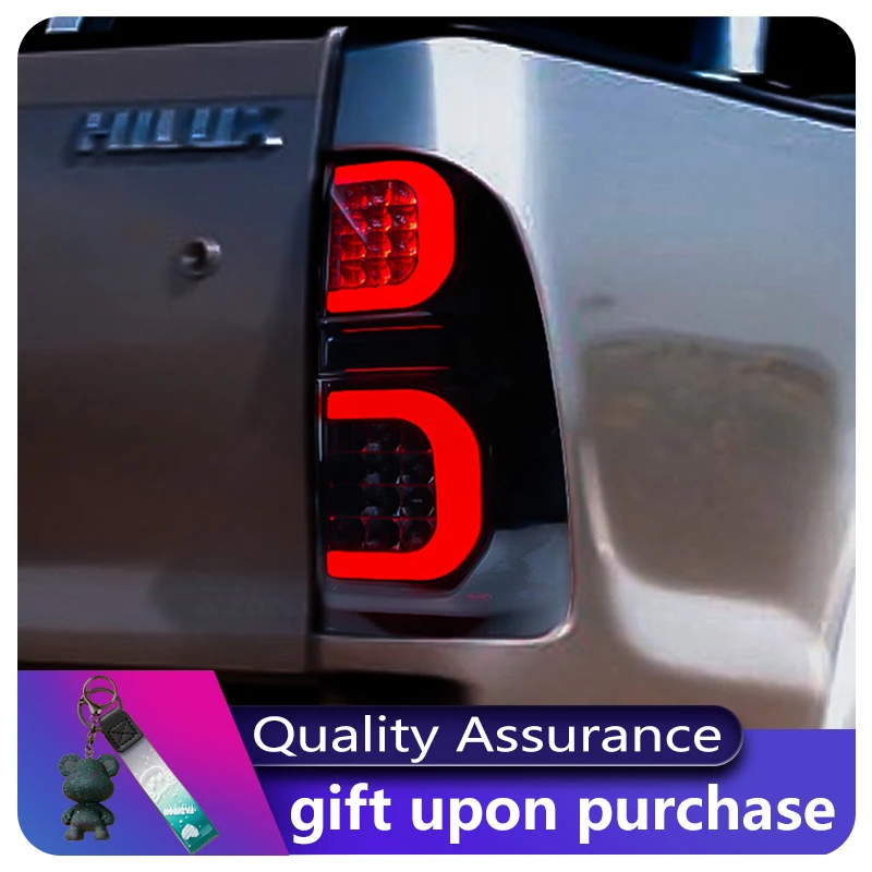 Пара автомобильных задних фонарей для Toyota Hilux VIGO 2004-2014, светодиодный DRL, ремонт задних фонарей, автоматический динамический подсветка, тормозной инструмент, аксессуары