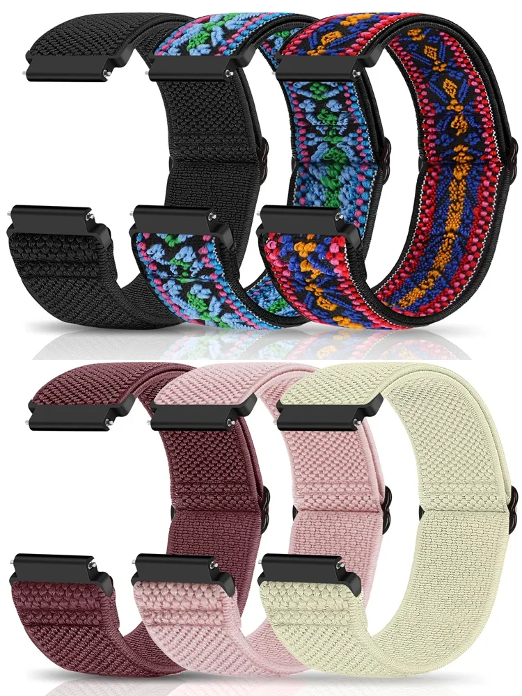 Ремешок для часов 20 мм/22 мм для Amazfit GTS-GTR-4-3-2-2e-Mini-Pro-stratos 3, регулируемый эластичный нейлоновый браслет Amazfit Bip 5 3 Pro, ремешок