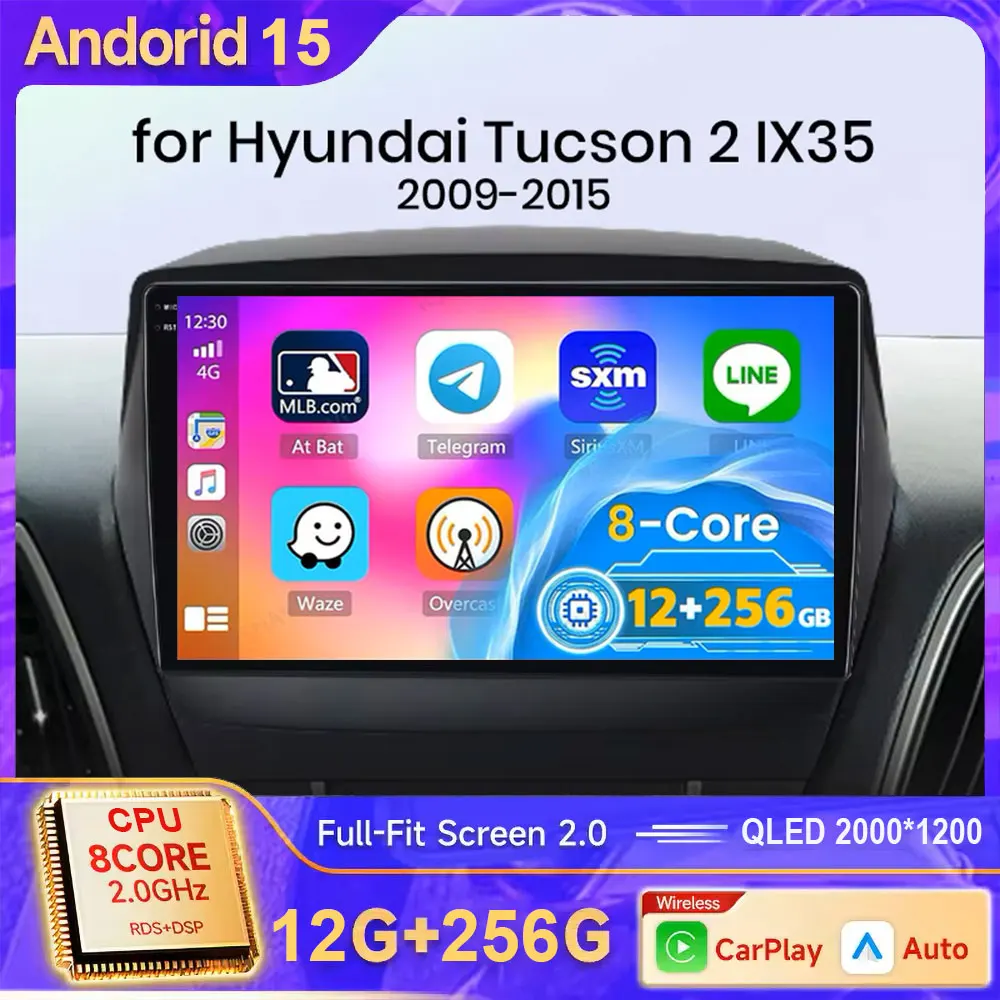 2 Din Android 15 4G Автомобильный радиоприемник Multimidia Видеоплеер Навигация GPS Для ix35 Hyundai Tucson 2 LM IX35 2009-2015 2din DVD