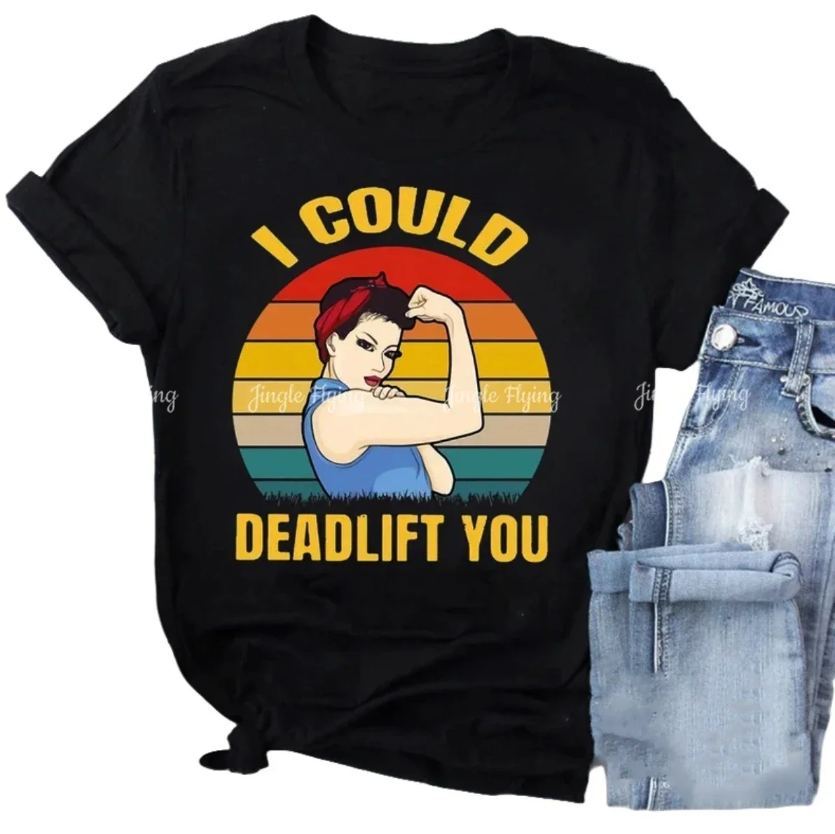 Винтажная забавная футболка для тяжелой атлетики с надписью «I't Deadlift You», забавная футболка для тренажерного зала, Высококачественная футболка унисекс