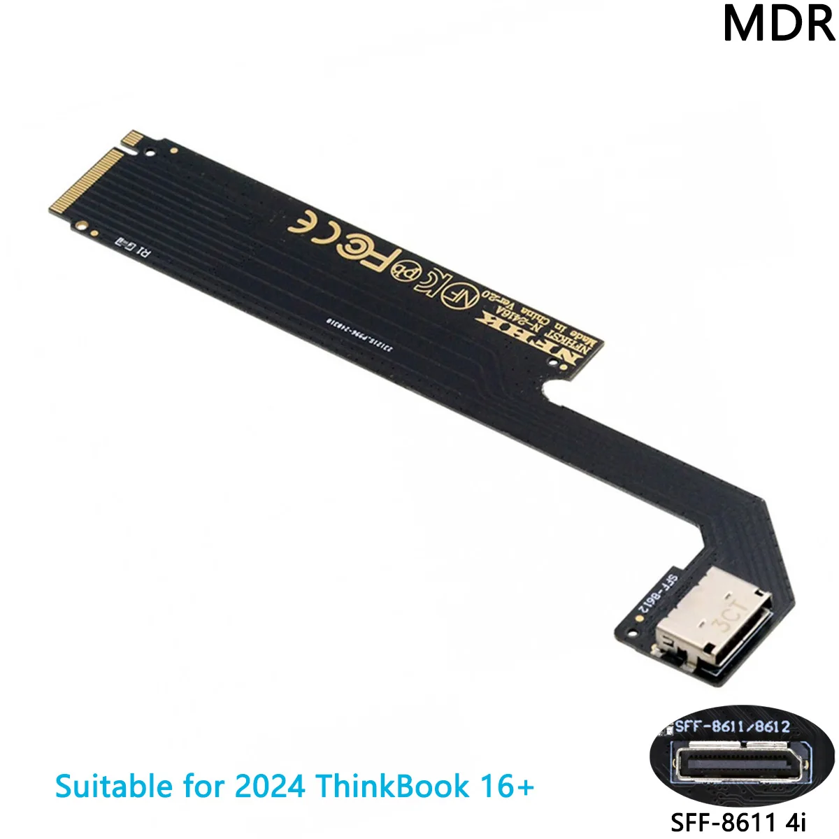 Хост-адаптер PCI-E 3.0 4.0 M.2 M-key к Oculink SFF-8611 SFF-8612 для внешней видеокарты ThinkBook 16+ AMD8845 2024 годов и SSD-накопителя