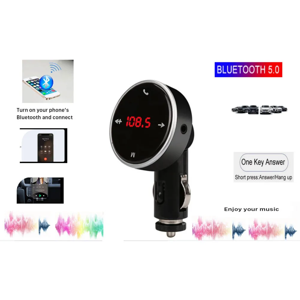 Новинка Автомобильный Bluetooth MP3-плеер Bluetooth V5.0 передатчик FM музыкальный плеер Быстрая зарядка Громкая связь звонки подключи и работай