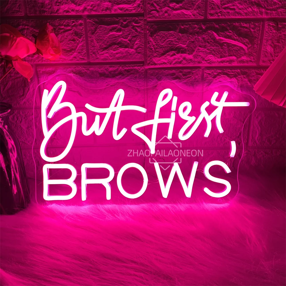 Но первая неоновая светодиодная вывеска Brow Room Beauty Solon Настенный декор комнаты Светодиодные неоновые вывески Украшение магазина ресниц Деловые огни Лампочки и световые трубки
