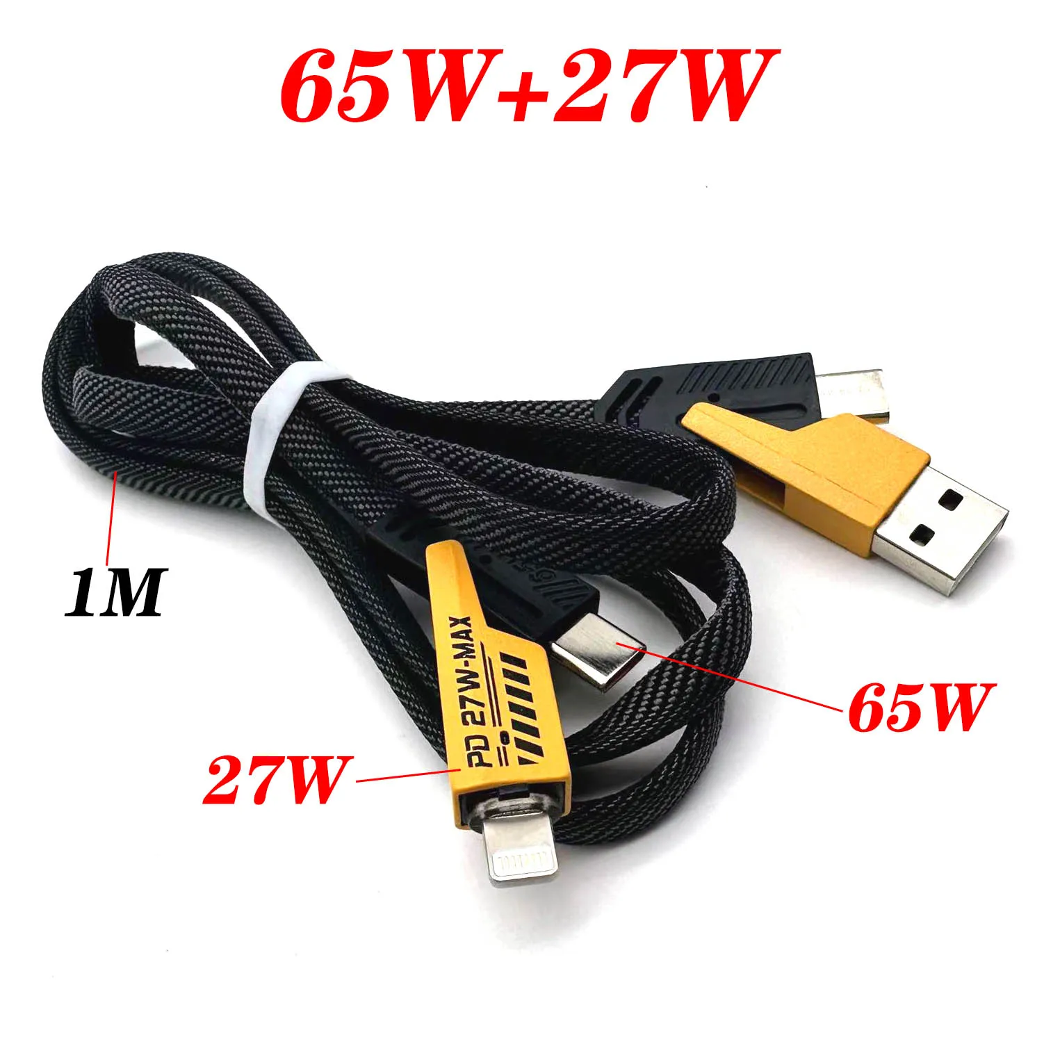 Фото 2 шт. 4в1 Type C to Type C 65W Mecha Style Кабель для быстрой зарядки для iPhone Samsung Xiaomi Redmi POCO USB A to USB C Шнур для передачи данных №5