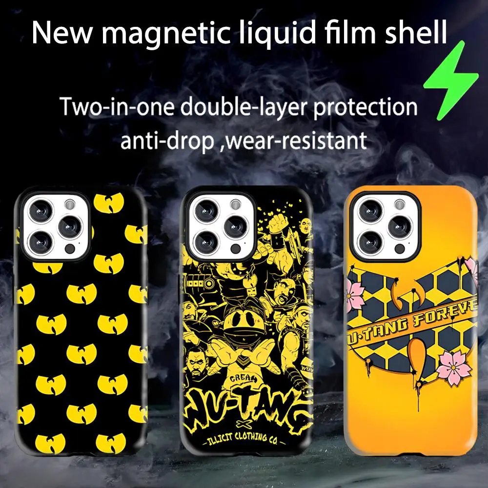 W-WU-TANG CLANs Чехол для телефона Магнитный глянцевый корпус 2 в 1 для iPhone 17 16 e 15 14 13 12 11 Pro Max Plus mini XS