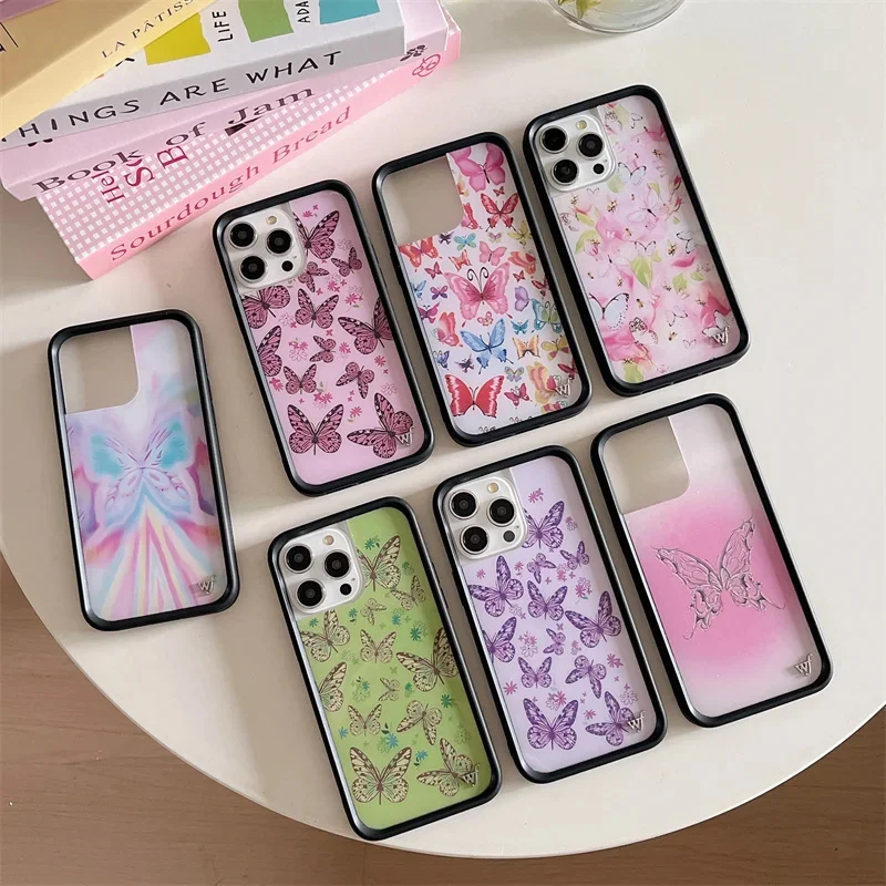 Противоударный 3D чехол-бабочка для iPhone 14 13 15 Pro Max