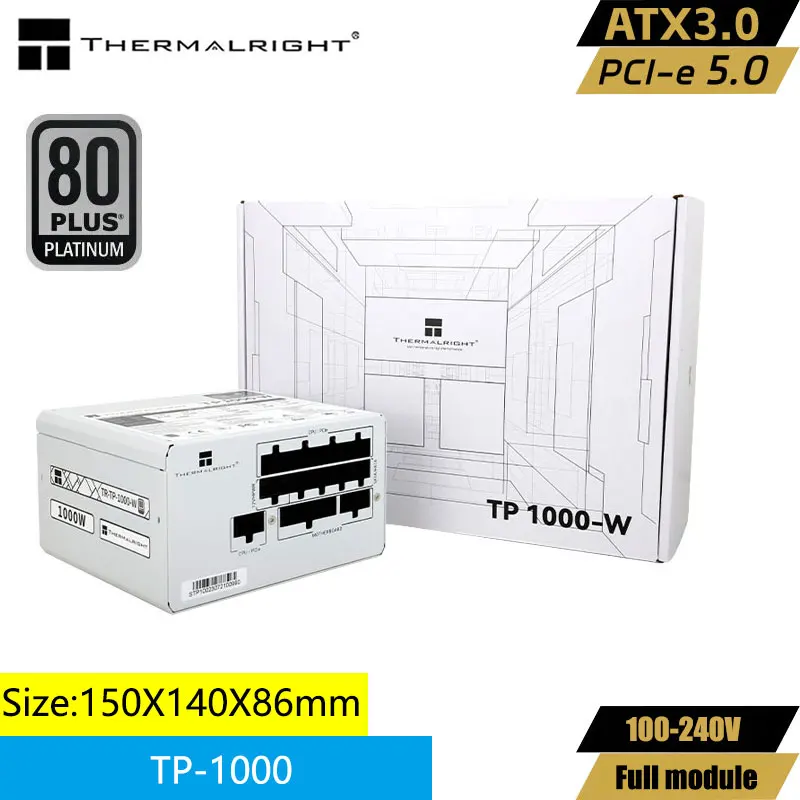 Thermalright platinum 850/1000W medal, полный режим, компьютер, чехол блок питания ATX3.0/PCIE5.0, поддерживает напряжение 100 ~ 240 В