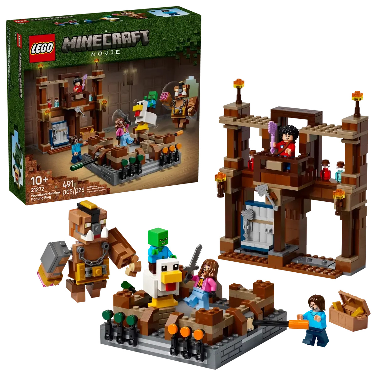 Кольцо LEGO The Woodland Mansion 21272, игровой подарок для майнкрафта для мальчиков и девочек, поклонники майнкрафта в возрасте 10 лет