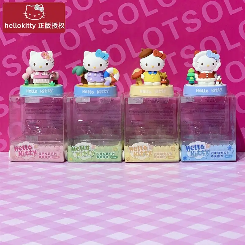 MINISO Kawaii аниме «Hello Kitty», четыре сезона, Zhixiang, украшения, мультяшная милая девушка, домашняя ароматерапия, слепая коробка, рождественские подарки