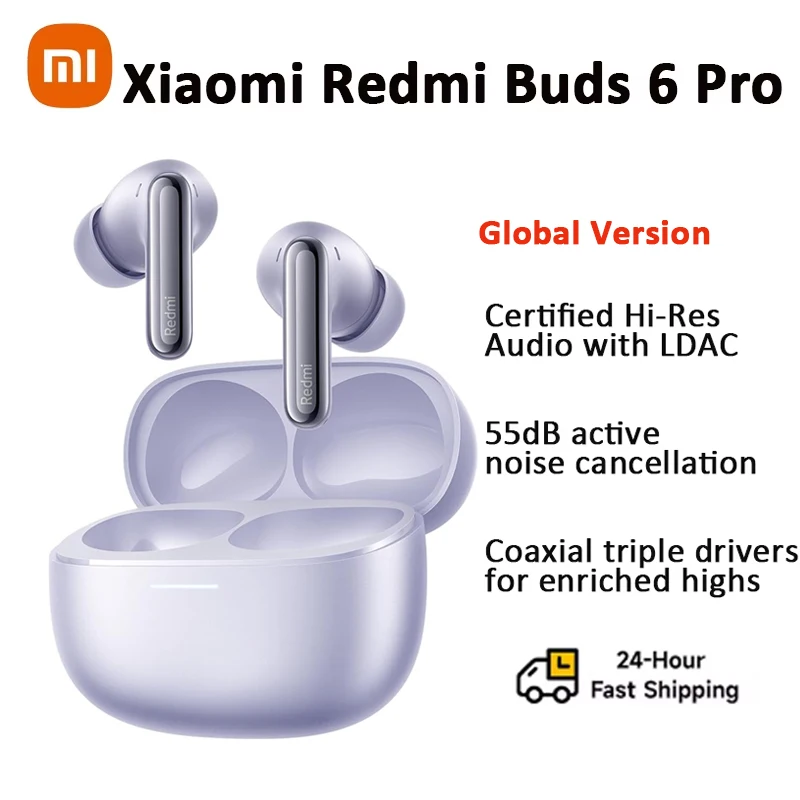 Xiaomi Redmi Buds 6 Pro Earphone Active Noise Cancellation  Built-in Dimensional Audio Hi-Res Audio 55dB Wireless Headphon