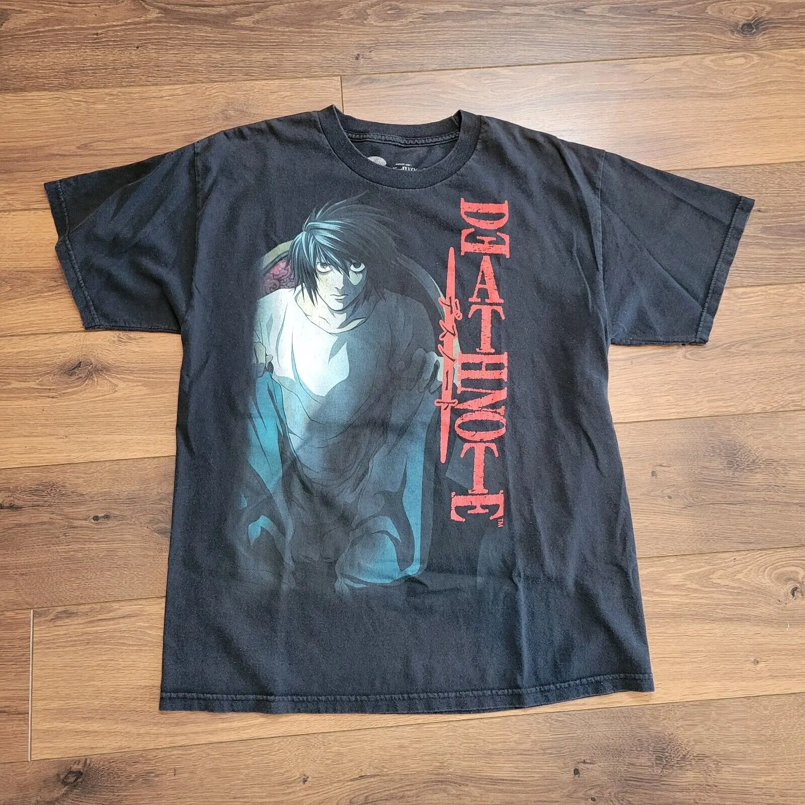 Футболка аниме DEATH NOTE, размер L, сёнэн, прыжок, видео, Inuyasha Akira, черный Y2K