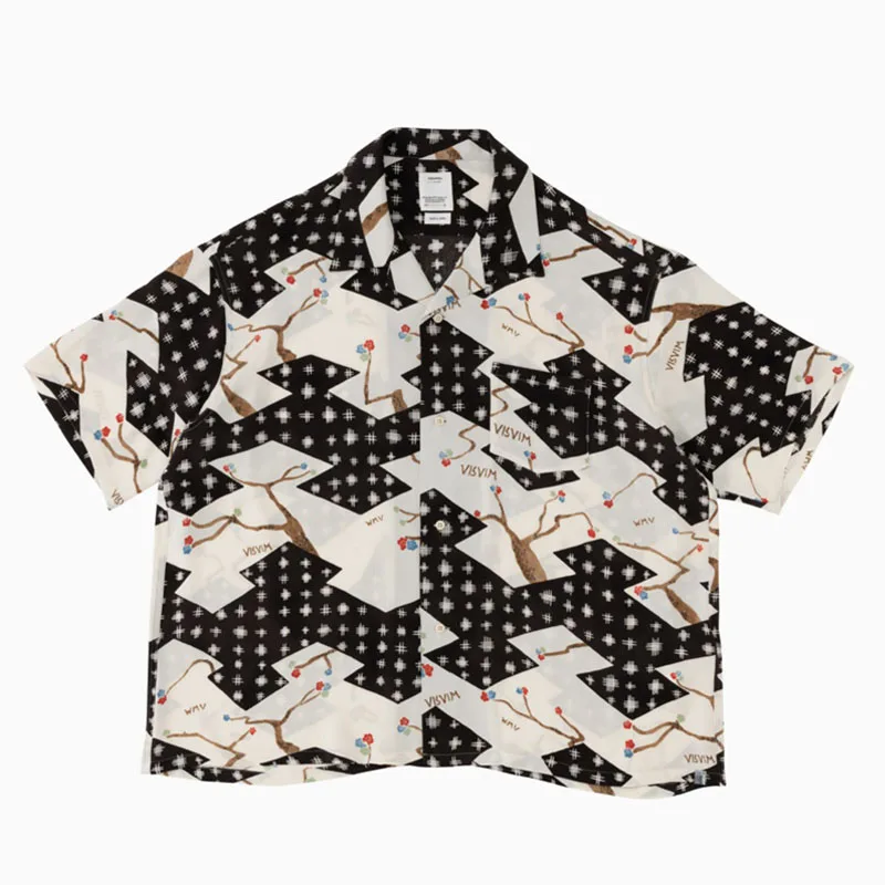 Новое поступление VISVIM 23SS Япония ручная окрашенная гавайская рубашка с коротким рукавом с короткими рукавами для мужчин