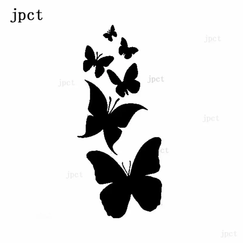 CTCM yjzt 6 см * 13,7 см виниловый поплавок с бабочкой и лотосом, черный/серебристый c24-0029, водонепроницаемая наклейка с царапинами