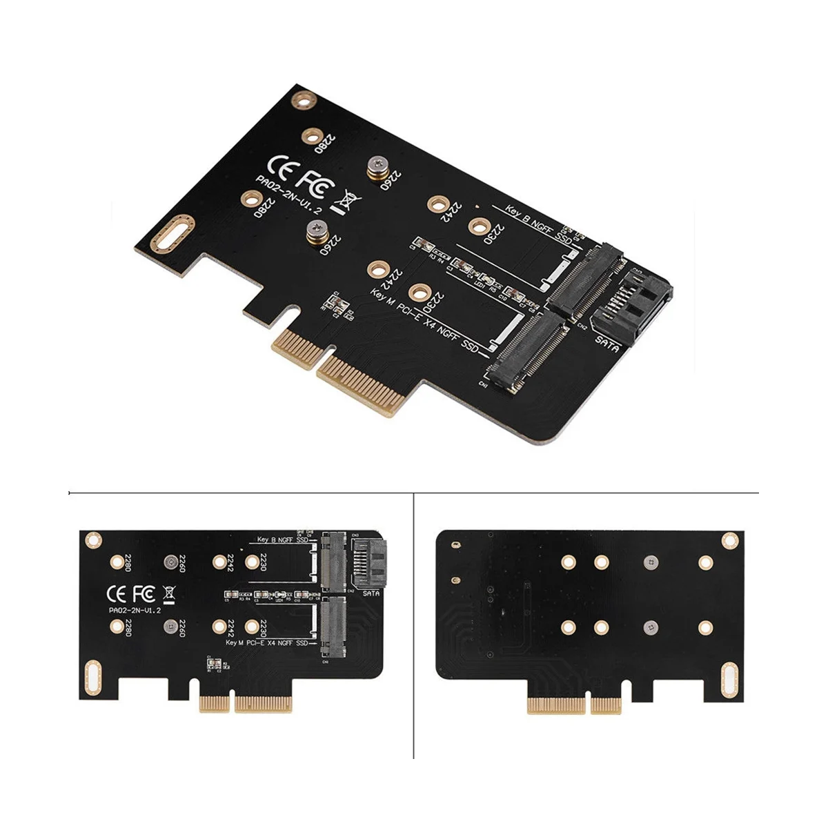 Плата преобразователя M.2 NVMe SSD NGFF на PCIE X4 B KEY + M KEY PCI-E 3,0 4X до 2230-2280 M.2 SSD M2 PCIE