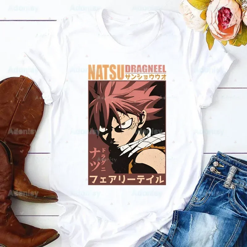 Фото Женская футболка Fairy Tail Guild 90-х годов с графическим рисунком аниме, футболка в стиле Харадзюку, милая футболка с короткими рукавами Нацу зодиака, женская футболка №5