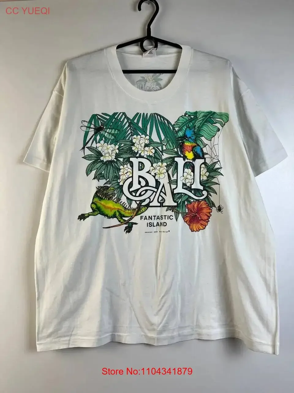 Винтажная футболка Bali 90s Crazy, размер XXL, с длинными или короткими рукавами
