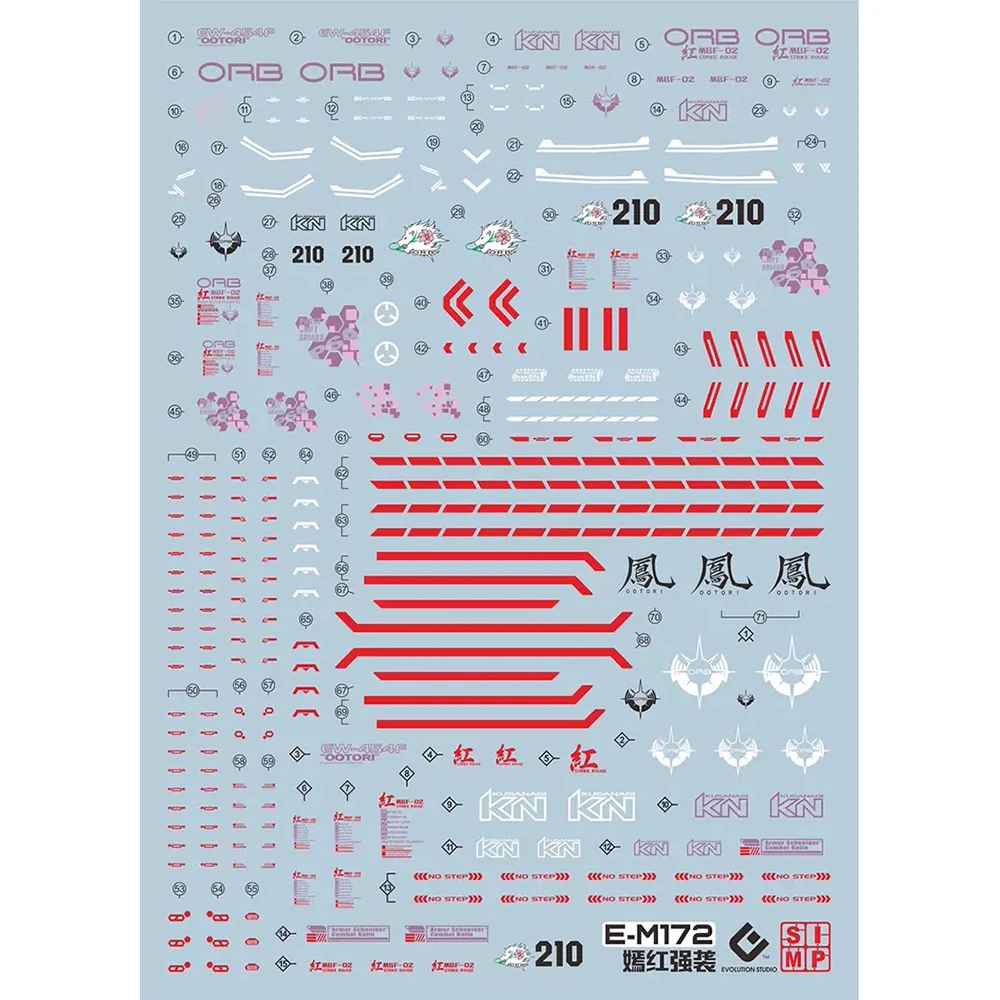 Фото Наклейки на модели EVO, наклейки с водными горками, инструмент для 1/100 MG Strike Rouge, флуоресцентные наклейки, модели игрушек, аксессуары для деталей №2