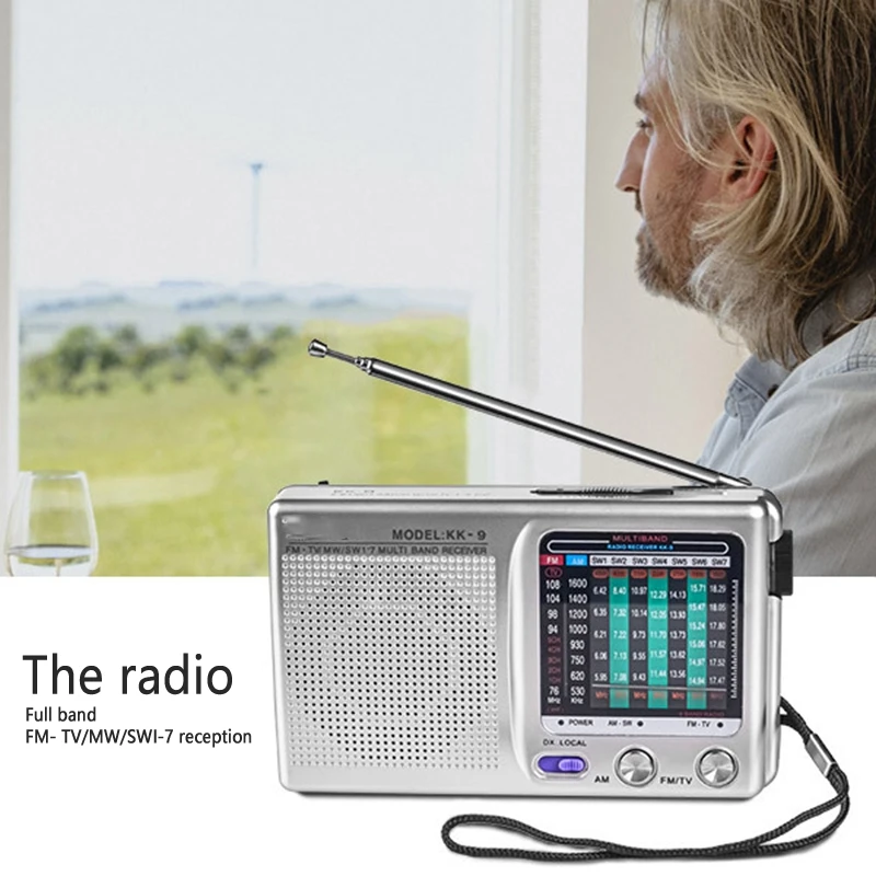 Фото Портативное радио AM/FM/SW для использования в помещении, на улице и в экстренных ситуациях, черное №2