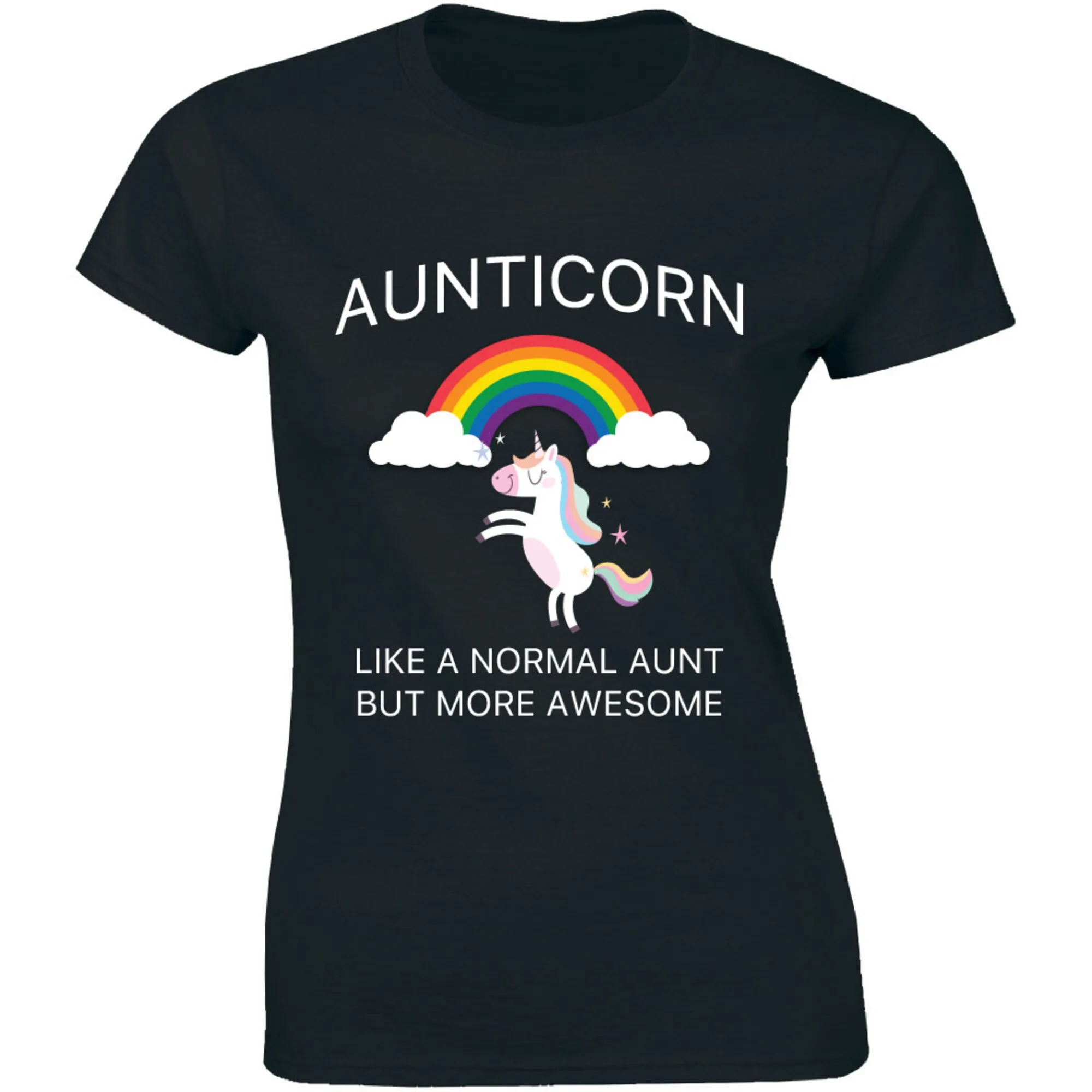 Aunticorn как обычная тетя, но удивительнее-Милая женская футболка с радужным единорогом