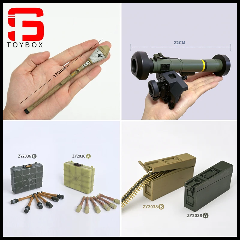ZYTOYS ZY2032-ZY2039 1/6 пневматическая оборона ракетный танк машина пистолет журнал модель для 12 