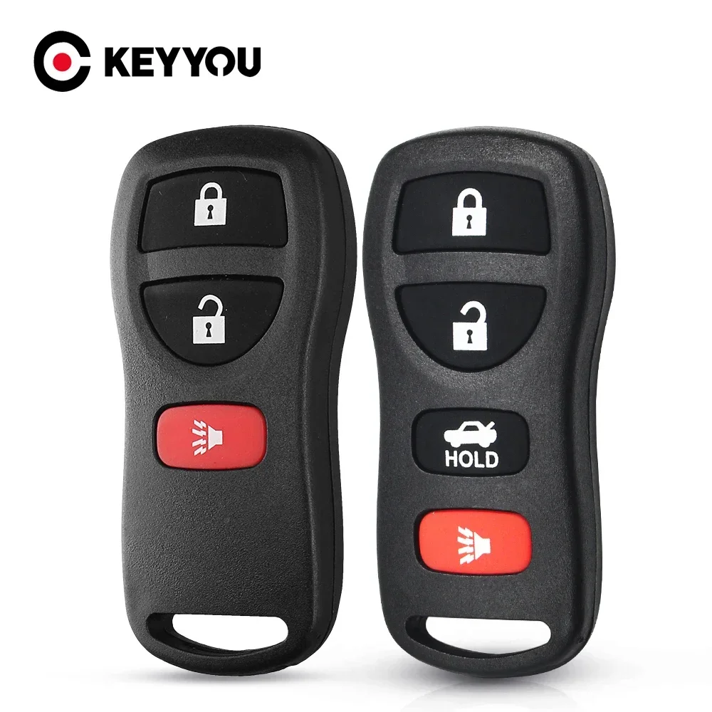 KEYYOU 10 шт. 3/4 кнопок дистанционный ключ оболочка для Infiniti Nissan Quest Tiida Livina X-Trail Paladin 2003 2004 2005 2006