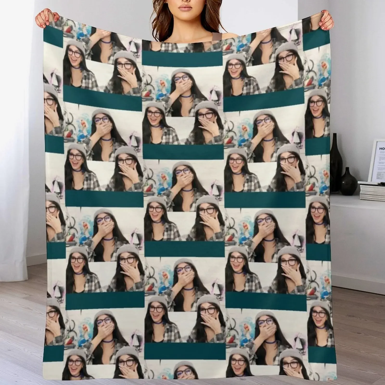 Смеющийся коллаж Sssniperwolf, одеяло, мягкие кровати для малышей, одеяла