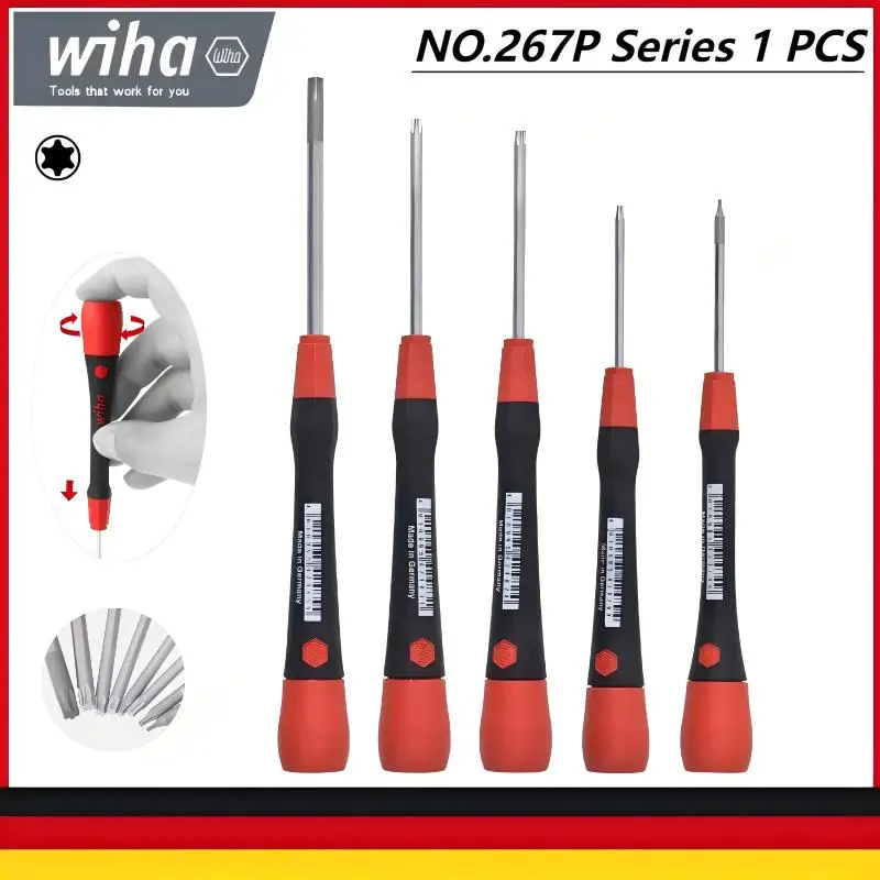 WIHA 267P Series TORX ®   Прецизионные отвертки T1/T2/T3/T4/T5 T6 — противоскользящие, легкие для ремонта телефонов/ноутбуков, немецкая работа Ручные инструменты