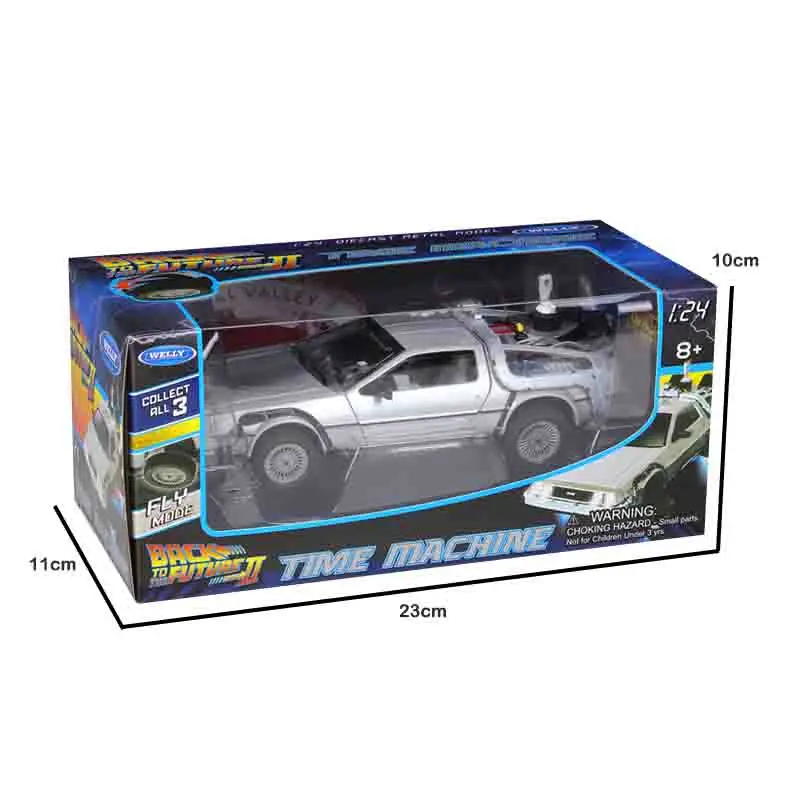 1:24 DMC-12 DeLorean Time Machine Назад в будущее Автомобиль Статические литые автомобили Коллекционная модель автомобиля Игрушки