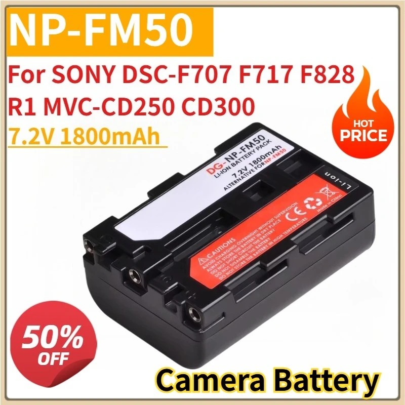 Новый аккумулятор для камеры NP-FM50 NP-FM30 7,2 В 1800 мАч для SONY DSC-F707 F717 F828 R1 MVC-CD250 CD300 CD350 CD400 CD500 DSC-S30
