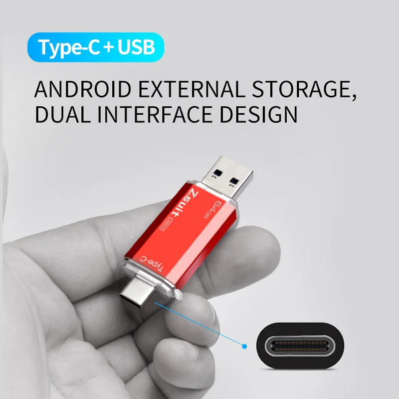 Фото Флэш-накопитель USB флэш-накопитель USB OTG 2 в 1 для телефона/ноутбука металлический флэш-накопитель высокоскоростной Флэш-накопитель U-диск 4 Гб... №5
