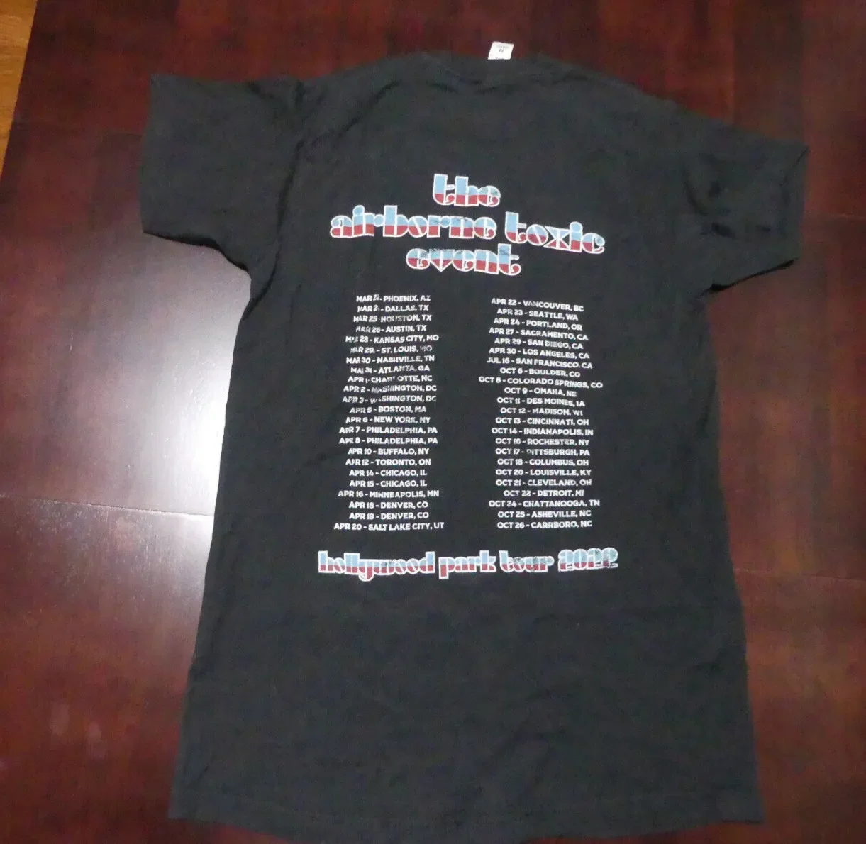 Футболка The Airborne Toxic Event TATE Tour Med 2022, двусторонняя