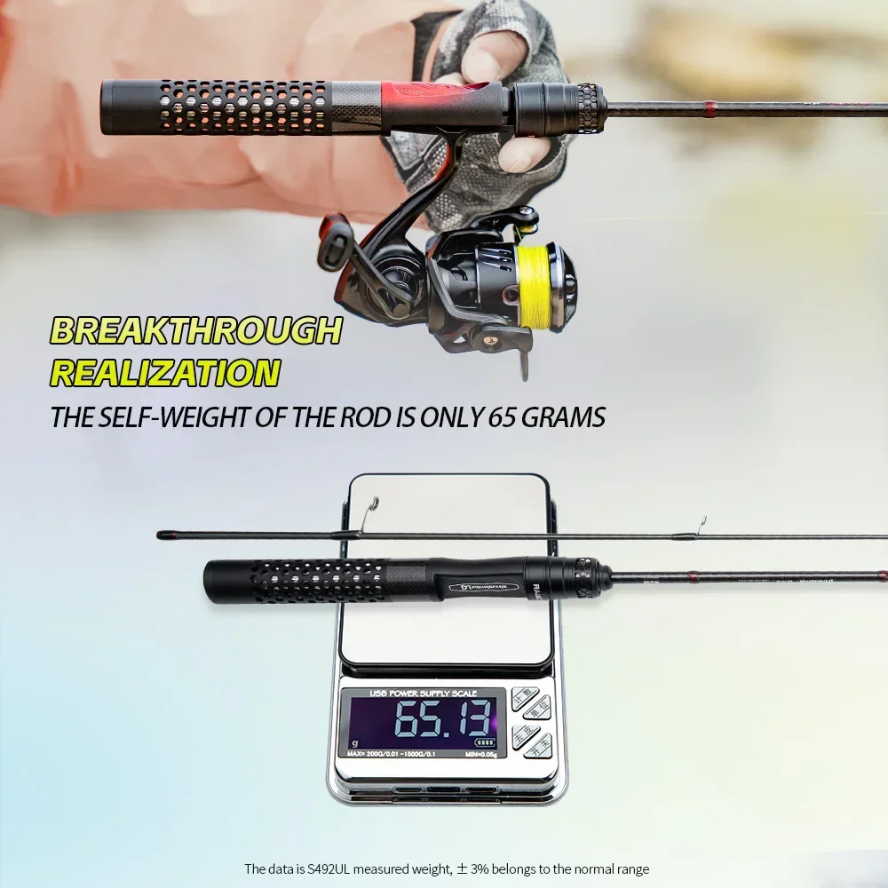 FISHINGFANS 65 г T1100 Карбоновая удочка Сверхлегкая легкая 1,47 м 1,65 м 1,8 м FUJI F GUIDE Карбоновая ручка Спиннинговая удочка для литья