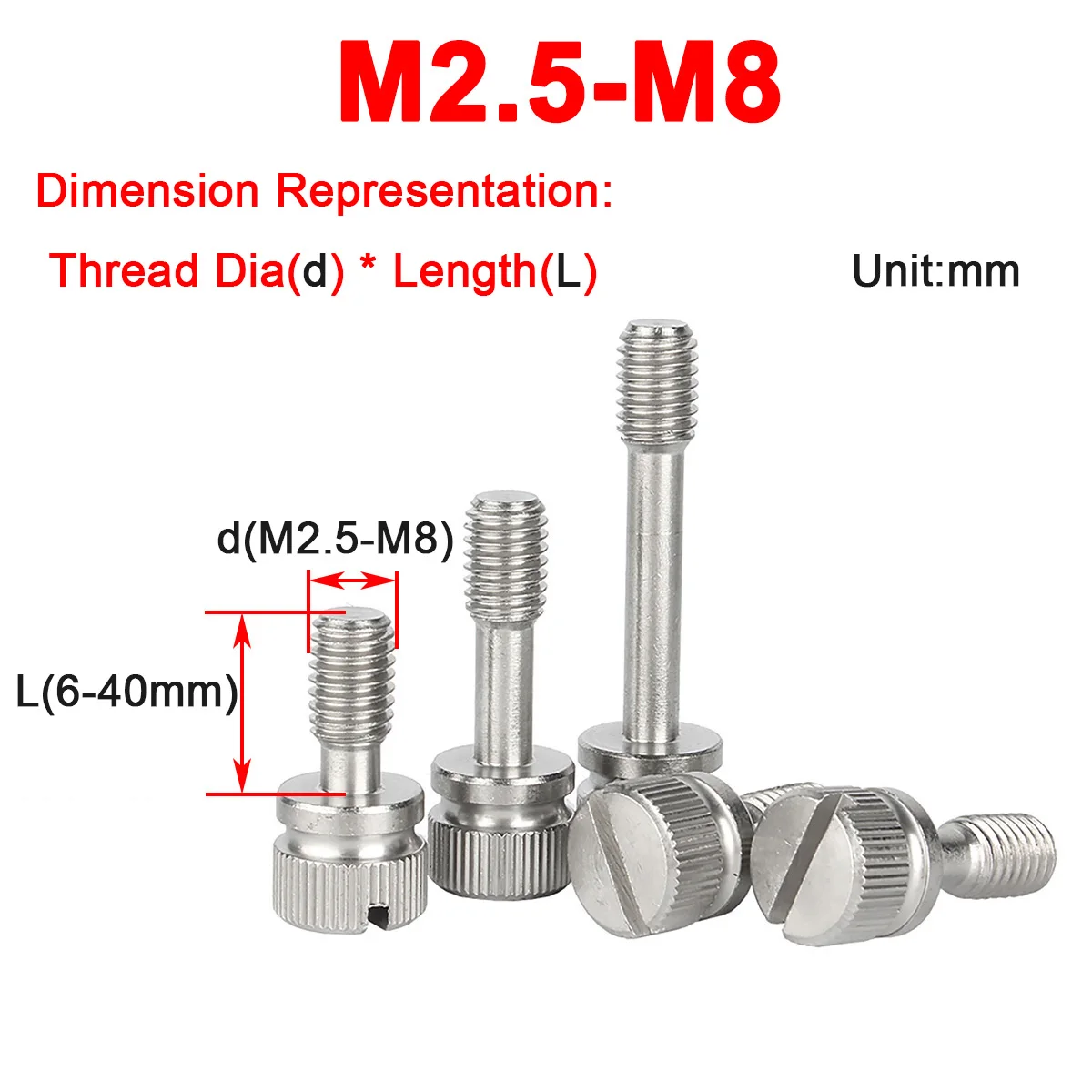 Круглая рифленая головка M3M4M5M8 304 из нержавеющей стали с плотным фиксирующим винтом