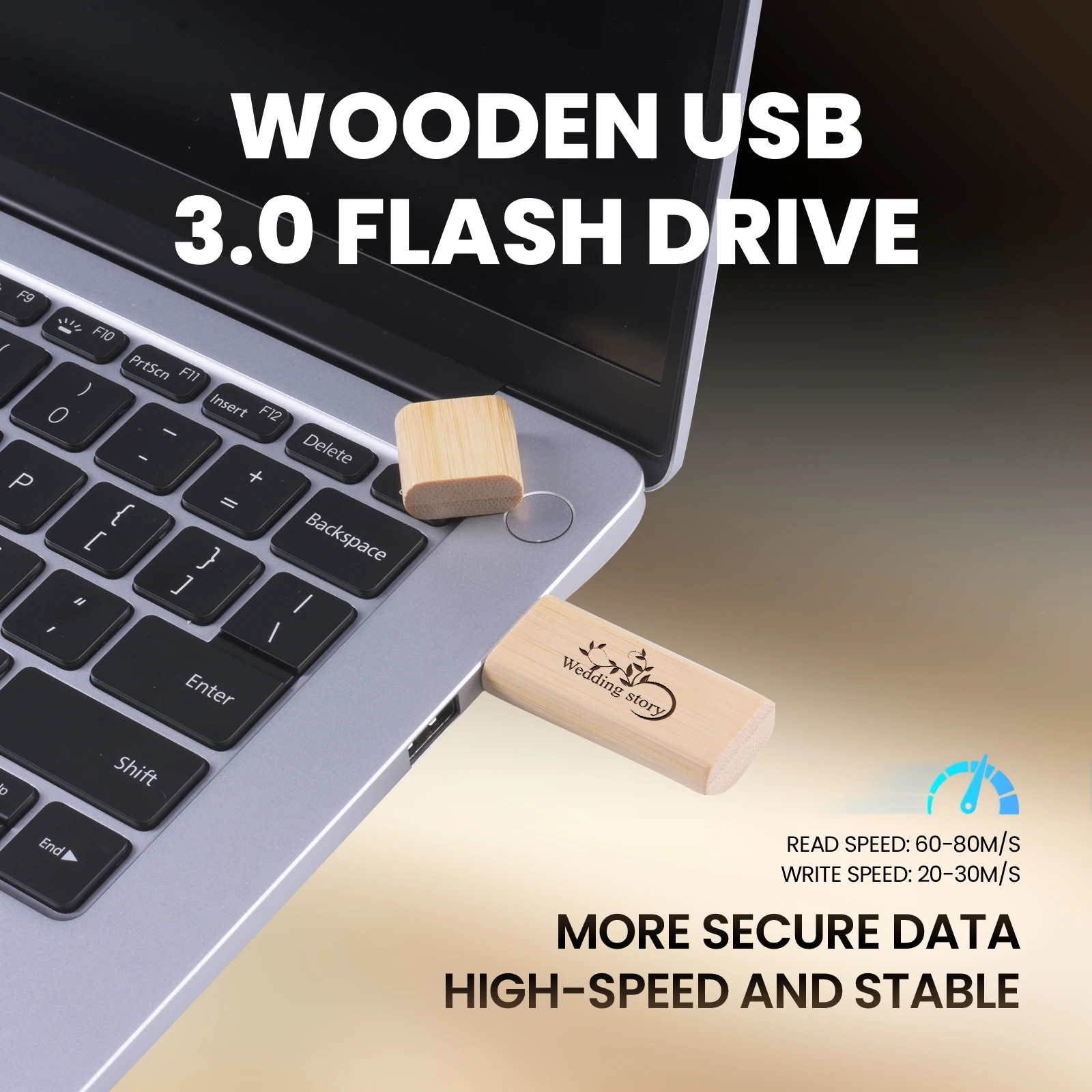 Фото USB3.0 Бесплатный индивидуальный логотип USB-накопитель с прозрачной крышкой Деревянная коробка Ручка-накопитель Бизнес-подарок Бамбуковая карта памяти 128 ГБ 64 ГБ 32 ГБ №4