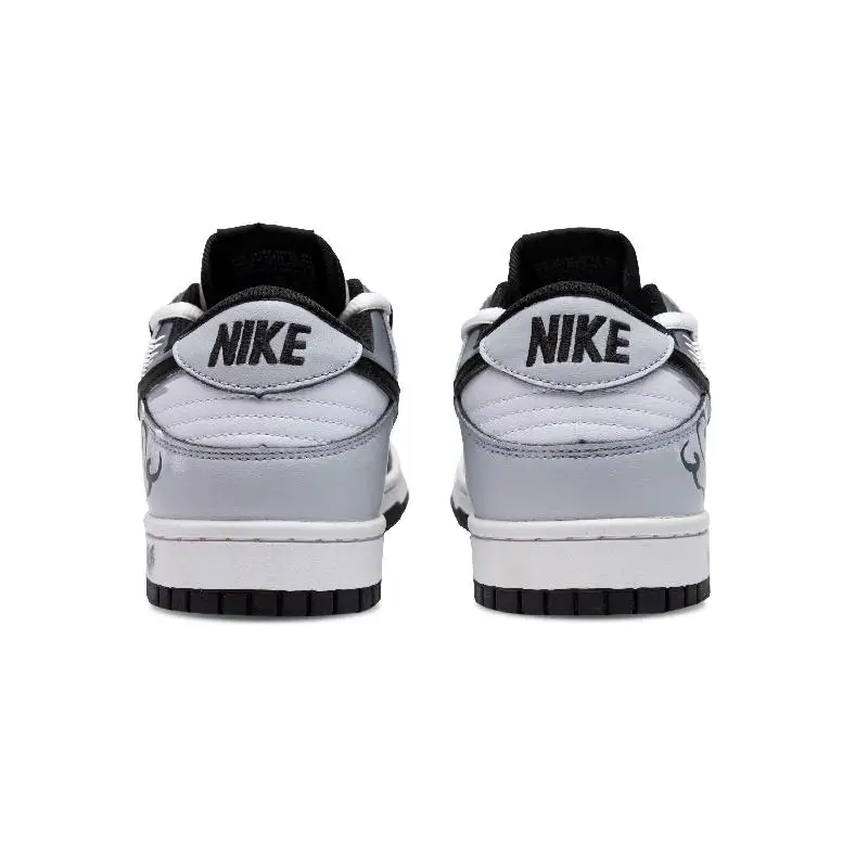 Фото 【Настроить】Nike Dunk Обувь для скейтборда Унисекс Низкие черные/белые кроссовки DD1391-100 №4