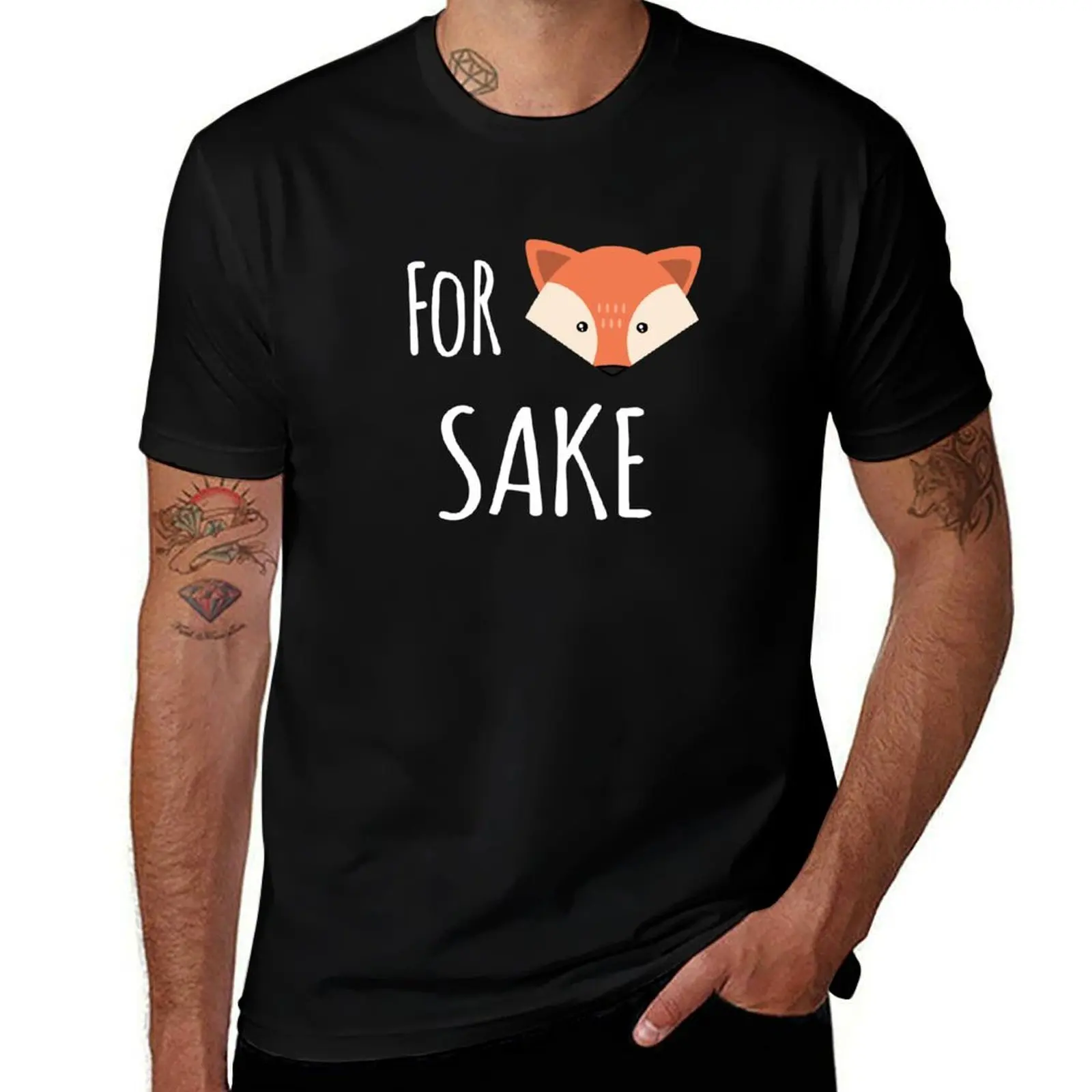 Футболка For Fox Sake, мужские футболки, хлопковые футболки, мужская футболка из 100%