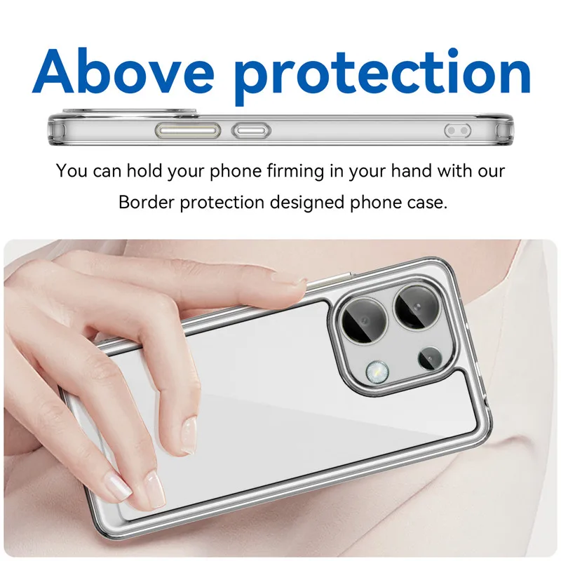 Фото Для Xiaomi Redmi Note 13 4G чехол Xiaomi Redmi Note 13 Pro Plus 5G противоударный Жесткий ПК ТПУ силиконовый защитный чехол для телефона №3