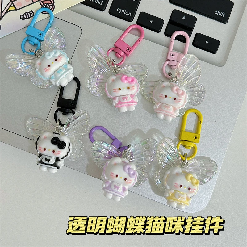 Sanrio Butterfly Hello Kitty брелок с рисунком KT Cat брелок для ключей кулон чехол для наушников очаровательный рюкзак украшения аксессуары подарки