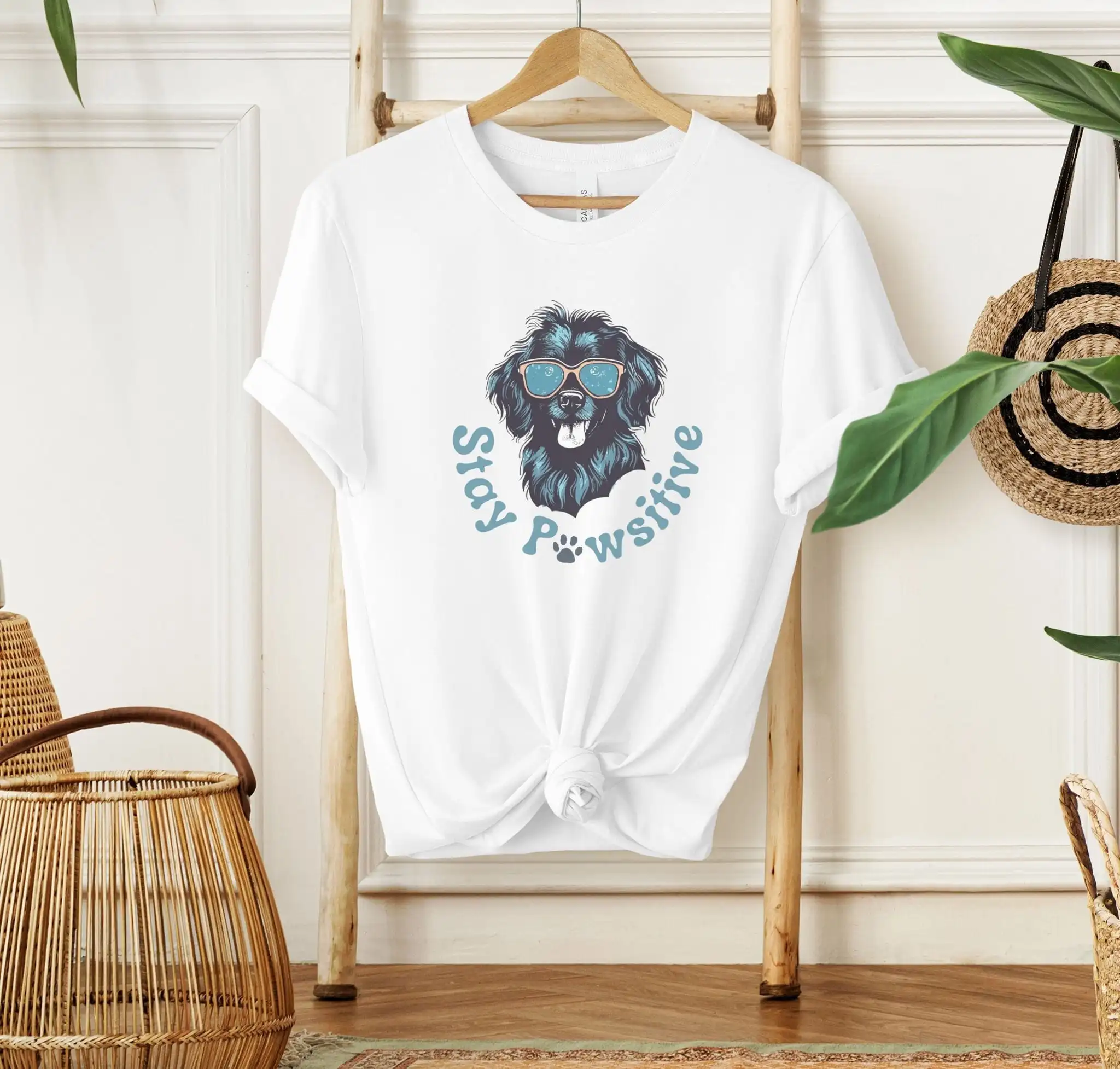 Футболка Stay Pawsitive, позитивная, вдохновляющая и мотивационная, позитивное напоминание, чтобы всегда выглядеть при яркой сторону