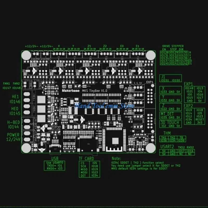 H37F MKS MKS Tinybee Control Poard Поддержка Wi -Fi Marlin2.0 Klipper ST7567 MINI12864 LCD